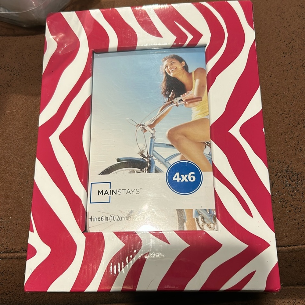 5/$20 Mainstays Pink zebra print frame